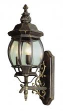  4051 WH - Francisco 3-Light Outdoor Beveled Glass Wrought Iron Style Wall Lantern